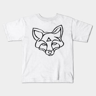 Fox Face Line Drawing for Fox Lover Kids T-Shirt